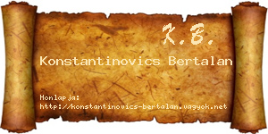 Konstantinovics Bertalan névjegykártya